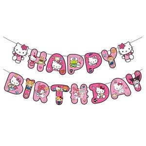 Hello Kitty Happy Birthday Banner And Party Invitations
